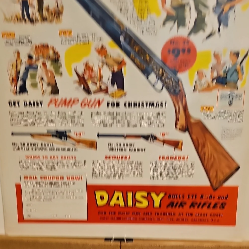 Daisy Christmas Air Rifle Poster with Vibrant Colors 1958